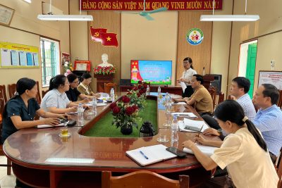 Trường MN Xuân Phú đón đoàn kiểm tra của UBND xã Xuân Giang